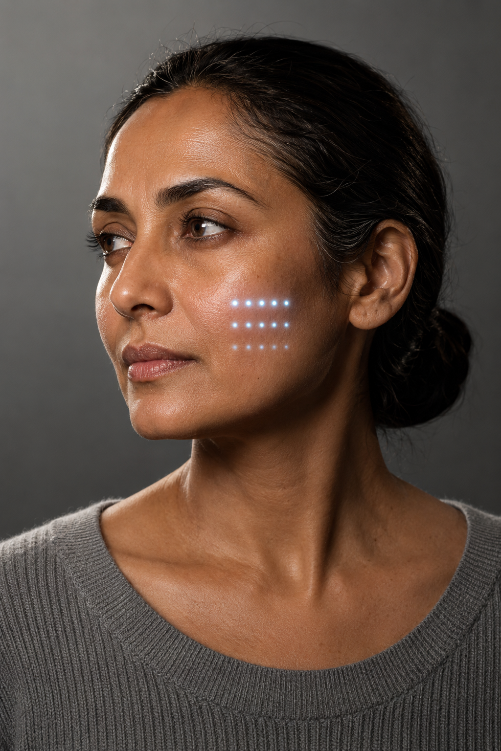 EMS training the facial muscle layer beneath skincare